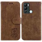 For Infinix Hot 12i Little Tiger Embossed Leather Phone Case(Brown) - 1