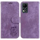 For Infinix Hot 11s NFC X6812B Little Tiger Embossed Leather Phone Case(Purple) - 1