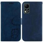 For Infinix Hot 11s NFC X6812B Little Tiger Embossed Leather Phone Case(Dark Blue) - 1