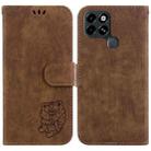 For Infinix Smart 6 Little Tiger Embossed Leather Phone Case(Brown) - 1