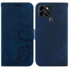 For Infinix Smart 6 Little Tiger Embossed Leather Phone Case(Dark Blue) - 1