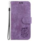 For Infinix Hot 40 / 40 Pro Little Tiger Embossed Leather Phone Case(Purple) - 3