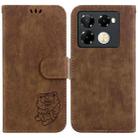 For Infinix Note 40 Pro+ Little Tiger Embossed Leather Phone Case(Brown) - 1