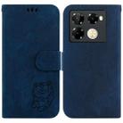 For Infinix Note 40 Pro+ Little Tiger Embossed Leather Phone Case(Dark Blue) - 1