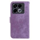 For Infinix Note 40 4G Little Tiger Embossed Leather Phone Case(Purple) - 3