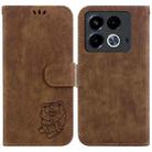 For Infinix Note 40 4G Little Tiger Embossed Leather Phone Case(Brown) - 1