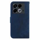 For Infinix Note 40 4G Little Tiger Embossed Leather Phone Case(Dark Blue) - 3