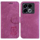 For Infinix Note 40 4G Little Tiger Embossed Leather Phone Case(Rose Red) - 1