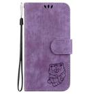 For Infinix Hot 50 4G Little Tiger Embossed Leather Phone Case(Purple) - 3