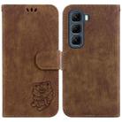 For Infinix Hot 50 4G Little Tiger Embossed Leather Phone Case(Brown) - 1