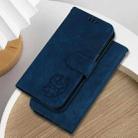 For Infinix Hot 50 4G Little Tiger Embossed Leather Phone Case(Dark Blue) - 2