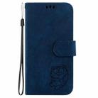 For Infinix Hot 50 5G Little Tiger Embossed Leather Phone Case(Dark Blue) - 3