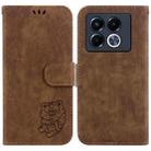 For Infinix Note 40 5G Little Tiger Embossed Leather Phone Case(Brown) - 1