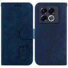 For Infinix Note 40 5G Little Tiger Embossed Leather Phone Case(Dark Blue) - 1