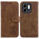 For Infinix Hot 50i / Smart 9 Little Tiger Embossed Leather Phone Case(Brown) - 1