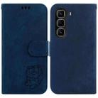 For Infinix Hot 50 Pro+ 4G Little Tiger Embossed Leather Phone Case(Dark Blue) - 1