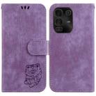 For Infinix Note 50 Pro+ Little Tiger Embossed Leather Phone Case(Purple) - 1