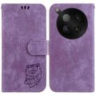For Infinix Zero 40 4G / 5G Little Tiger Embossed Leather Phone Case(Purple) - 1