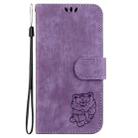 For Sony Xperia 5 V Little Tiger Embossed Leather Phone Case(Purple) - 2
