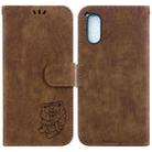 For Sony Xperia 5 V Little Tiger Embossed Leather Phone Case(Brown) - 1