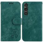 For Sony Xperia 1 V Little Tiger Embossed Leather Phone Case(Green) - 1
