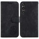 For Sony Xperia 1 V Little Tiger Embossed Leather Phone Case(Black) - 1