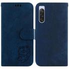 For Sony Xperia 10 V Little Tiger Embossed Leather Phone Case(Dark Blue) - 1