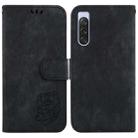 For Sony Xperia 10 V Little Tiger Embossed Leather Phone Case(Black) - 1