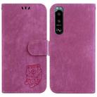 For Sony Xperia 5 III Little Tiger Embossed Leather Phone Case(Rose Red) - 1