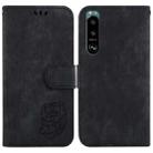 For Sony Xperia 5 III Little Tiger Embossed Leather Phone Case(Black) - 1
