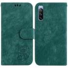 For Sony Xperia 10 III Little Tiger Embossed Leather Phone Case(Green) - 1