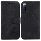 For Sony Xperia 10 III Little Tiger Embossed Leather Phone Case(Black) - 1