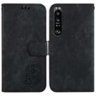 For Sony Xperia 1 III Little Tiger Embossed Leather Phone Case(Black) - 1