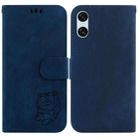 For Sony Xperia 10 VI Little Tiger Embossed Leather Phone Case(Dark Blue) - 1