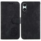 For Sony Xperia 5 VI Little Tiger Embossed Leather Phone Case(Black) - 1