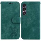 For Sony Xperia 1 VII Little Tiger Embossed Leather Phone Case(Green) - 1
