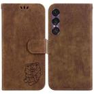 For Sony Xperia 1 VII Little Tiger Embossed Leather Phone Case(Brown) - 1
