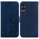 For Sony Xperia 1 VII Little Tiger Embossed Leather Phone Case(Dark Blue) - 1