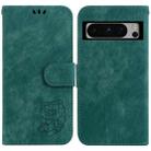 For Google Pixel 8 Pro Little Tiger Embossed Leather Phone Case(Green) - 1