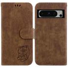 For Google Pixel 8 Pro Little Tiger Embossed Leather Phone Case(Brown) - 1