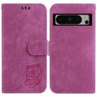 For Google Pixel 8 Pro Little Tiger Embossed Leather Phone Case(Rose Red) - 1
