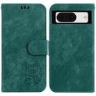 For Google Pixel 8 Little Tiger Embossed Leather Phone Case(Green) - 1