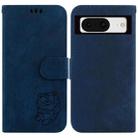 For Google Pixel 8 Little Tiger Embossed Leather Phone Case(Dark Blue) - 1