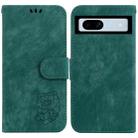 For Google Pixel 7a Little Tiger Embossed Leather Phone Case(Green) - 1