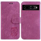 For Google Pixel 7 Pro Little Tiger Embossed Leather Phone Case(Rose Red) - 1