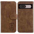 For Google Pixel 7 Little Tiger Embossed Leather Phone Case(Brown) - 1