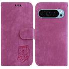 For Google Pixel 9 Pro Little Tiger Embossed Leather Phone Case(Rose Red) - 1