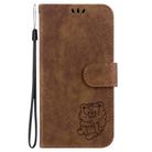 For Google Pixel 8a Little Tiger Embossed Leather Phone Case(Brown) - 3