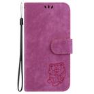 For Google Pixel 8a Little Tiger Embossed Leather Phone Case(Rose Red) - 3
