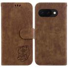 For Google Pixel 9a Little Tiger Embossed Leather Phone Case(Brown) - 1